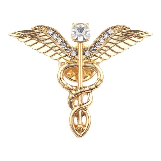 Broche con forma de cruz de alas de Ángel Yinane oro