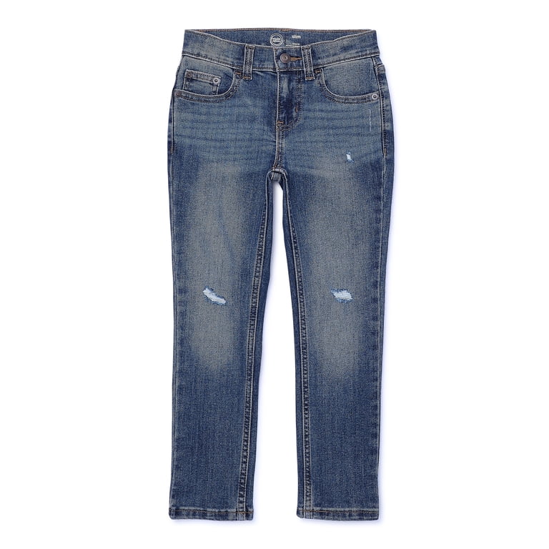 Wonder Nation Boys Slim Fit Ripped Jeans photo 5