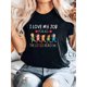 thumbnail image 1 of Ladies' short-sleeved round neck fashion T-shirt women's black comfortable outdoor top summer spring home women's casual sports clothing printed letters, 1 of 5