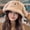 Khaki, variant on Babysbule Hats for Women Winter Women's Cute Rabbit Ear Hat Plush Thickened Warm Fashion Bucket Hat