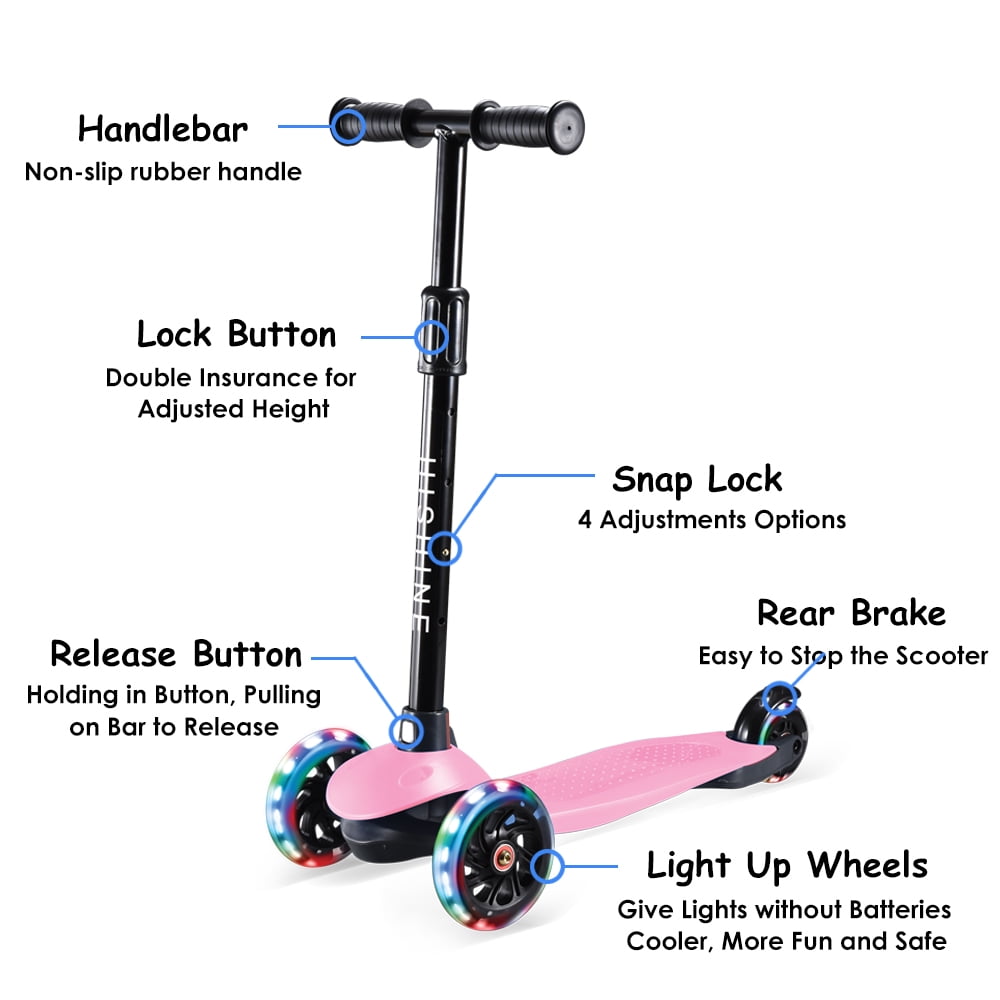 3 Wheel Scooter for Toddlers Girls & Boys BELEEV 2 in 1 Kick Scooter for Kids with Folding Seat Adjustable Height Lean to Steer with PU Light Up Wheels for Children from 2 to 14 Years Old 