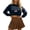 Navy, variant on SOFTCCLO USA Sweatshirt Women Long Sleeve Crewneck Flag Print Crop Loose Casual Hoodless Sport Sweatshirt Black L