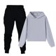 thumbnail image 1 of Conjunto de sudadera y pantalón unisex de manga larga con capucha para niños de 3 a 15 años, conjunto de dos piezas, ropa deportiva informal de poliéster para niños., 1 of 5