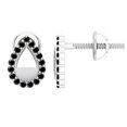 thumbnail image 1 of Dazzlingrock Collection Round Black Diamond Pear Shaped Screwback Stud Earrings for Women (0.18 ctw, Color Black, Clarity Opaque) in 14K White Gold, 1 of 4