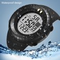 thumbnail image 4 of Reloj Digital Multifunción ANGGREK Reloj Deportivo Digital Acero Inoxidable Negro Resistente Al Agua, 4 of 7