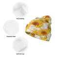 thumbnail image 3 of Lsque White Marble Pattern Sunflower Pattern Knitted Beanie, Unisex Winter Hat, Knit Hat Winter Beanies Thick Fisherman Beanies Cuffed Plain Skull Caps, 3 of 6