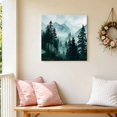 thumbnail image 6 of Canvas Wall Art, Dark Green Forest Framed Canvas Prints for Living Room Bathroom, Nature Foggy Mountain Pine Tree Gallery Wrapped Wall Decor for Home Office, Gifts, 12"x12" Ship Next Day, 6 of 9