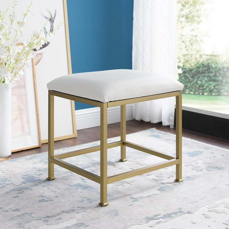 Aimee Vanity Stool Soft Gold Walmart