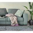 thumbnail image 3 of 18" X 18" Green And White Floral Blown Seam Suede Throw Pillow, 3 of 5