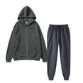 thumbnail image 2 of KKBOTIVE Men's Zip Up Sweatsuit - Casual Sweater Suit Loose Cardigan Hoodie Sweatpants 2 Piece Set Mens Fall Winter Tracksuit ( Dark Gray Size: M ), 2 of 3