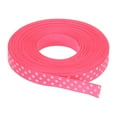 thumbnail image 1 of Uxcell Grosgrain Ribbons with White Dots Ribbon Bow Decoration Crafts Gift Wrapping Wedding Bright Pink 25 Yards 3/8 Inch, 1 of 6