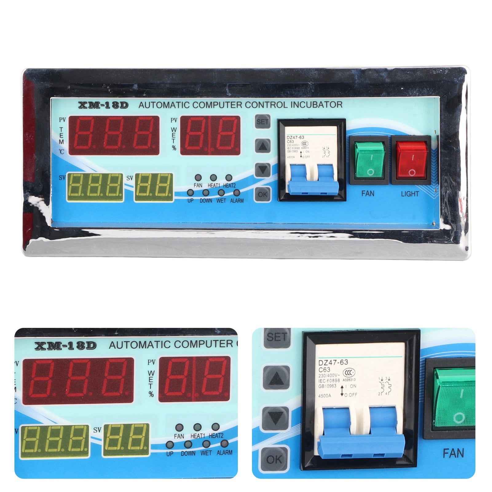LAZIOEGR Premium Egg Incubator Controller Automatic Hatcher Temperature Humidity Thermostat for Hatching Chicken Duck Fowl 110V (12.6 inches / 32.0 cm) with Digital Display and Intelligent Controls