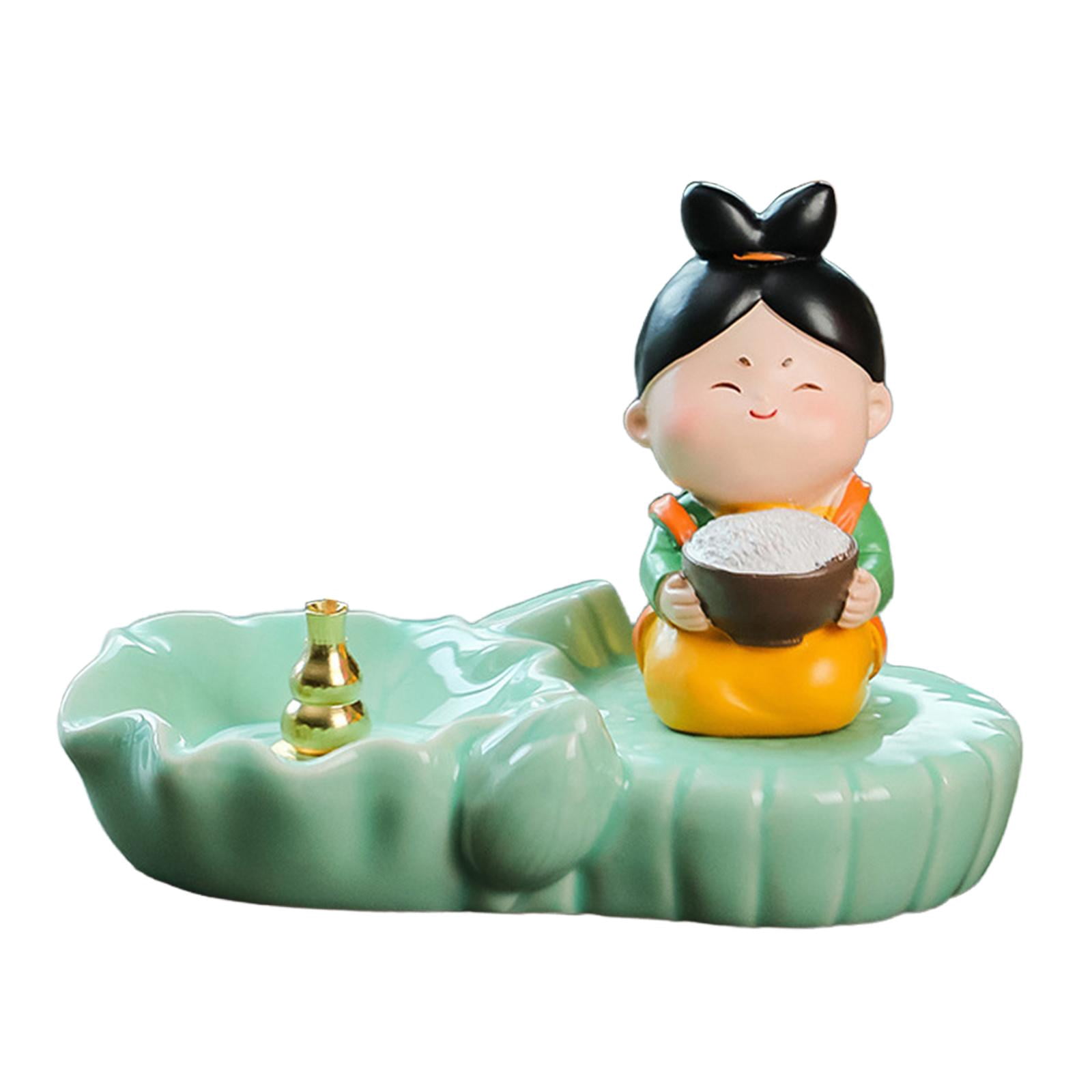WLPZXP Coil Incense Burner Chinese Tang Girl Statue Incense Stick Holder for Farmhouse With Rice