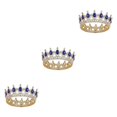 thumbnail image 3 of VONKY Alloy Exquisite Craft And Delicate Pattern Rhinestone For Wedding Or Bridal Electroplated Gold + sapphire 3Set, 3 of 6