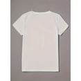 thumbnail image 2 of T-Shirt Chic pour Femmes - Col Rond Décontracté, Manches Courtes avec Imprimé Lettre, Mélange de Polyester Extensible, Lavable en Machine - Parfait pour le Printemps/été/automne pour Adultes, Hommes, Femmes, Adolescents, Adolescents, 2 of 8