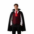 thumbnail image 3 of Ceisia Men Vampire Halloween Cosplay Costume Set Medieval Cape Vest Shirt Tie Outfit For Theme Party Role Play Gift, 3 of 6
