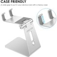 thumbnail image 4 of Support de Téléphone, Support de Téléphone en Aluminium Réglable pour Bureau, Compatible avec iPhone, Samsung, Google et Plus d'Appareils, Argent, 4 of 6
