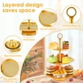thumbnail image 5 of 3 Tiers Cupcake Stand Holder Metal Cupcake Tower Stand Detachable Tiered Tray Stand Elegant Gold Cupcake Display Stand Dessert Stand for Home Parties Weddings, 5 of 11