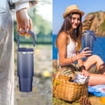 thumbnail image 6 of Hwawhin 40oz Tumbler with Handle and Flip Straw Lid, Leak Proof Vacuum Insulated Stainless Steel Travel Mug, Water Bottle Insulated for School, Home, Fit in Car Cup Holder（Dark blue）, 6 of 7