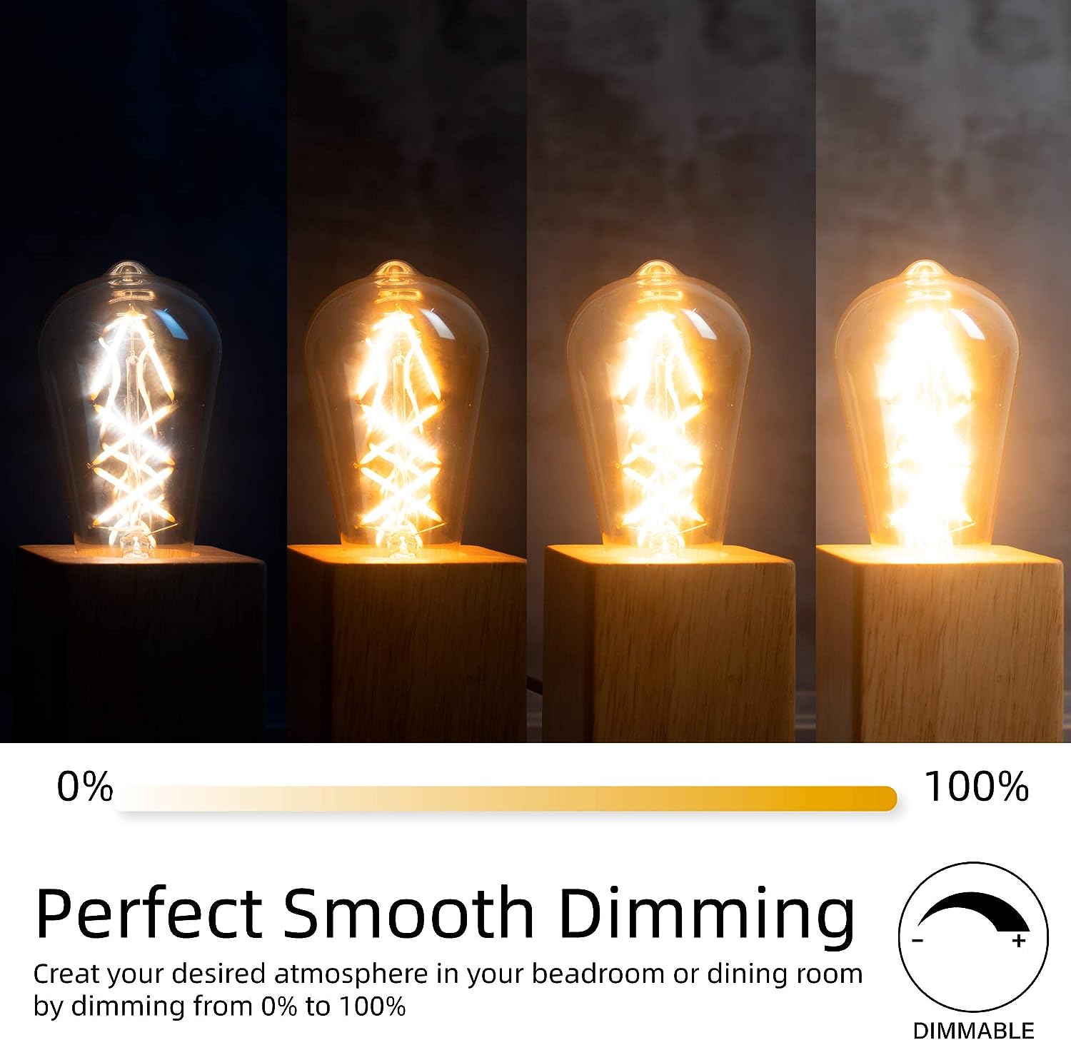 OMED Dimmable E26 LED Edison Bulb 60 watt, Clear Glass 2700k Soft White Vintage Light Bulbs, Cross LED Filament Retro Edison Bulbs for Ceiling Fan, Porch,Bathroom, Farmhouse Light Bulbs 6 Pack