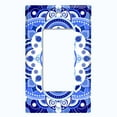 thumbnail image 5 of Metal Light Switch Plate Cover Mandala Blue White Floral Tile Pattern Damask MDL084, 5 of 13
