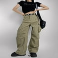 thumbnail image 3 of Women‘s Parachute Trousers in Solid Color  Loose Cargo Long Pants, 3 of 6