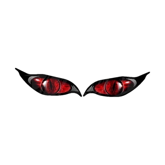 Pack of 2 Reflective Scary Eye Car Stickers, Waterproof PET Stickers for Motorcycle, , , Laptop, 20 x 7.5 cm