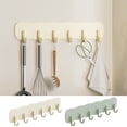thumbnail image 7 of CaiYueKe Adhesive Wall Hook 6 Hook Rack No Drill Mounting Hanger for Keys Bathroom Kitchen Entryway Coat Towel Storage Organizer Decorative Cream Color Home Decor Removable Hanging Rack, 7 of 7