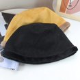 thumbnail image 2 of CoCopeaunts Reversible Bucket Hats Suede Fisherman Hat Double-Sided Wear Thickened Plush Brim Basin Hat Women Outdoor Keep Warm, 2 of 8