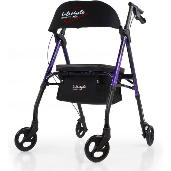 Lifestyle Mobility Aids Royal Universal Aluminum 4 Wheel Rollators Laser Purple