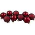 thumbnail image 3 of 9-Piece Shiny and Matte Burgundy Red Glass Ball Christmas Ornament Set 2.5" (65mm), 3 of 3