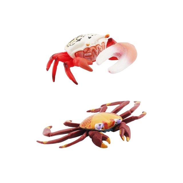 2x Hand Painted Mini Crabs Figurines Model Desktop Ornaments for Zulema estatuilla de animales