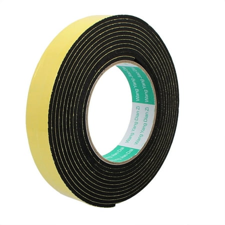 4M 25mm x 3mm Single-side Adhesive Shockproof Sponge EVA Tape Yellow Black