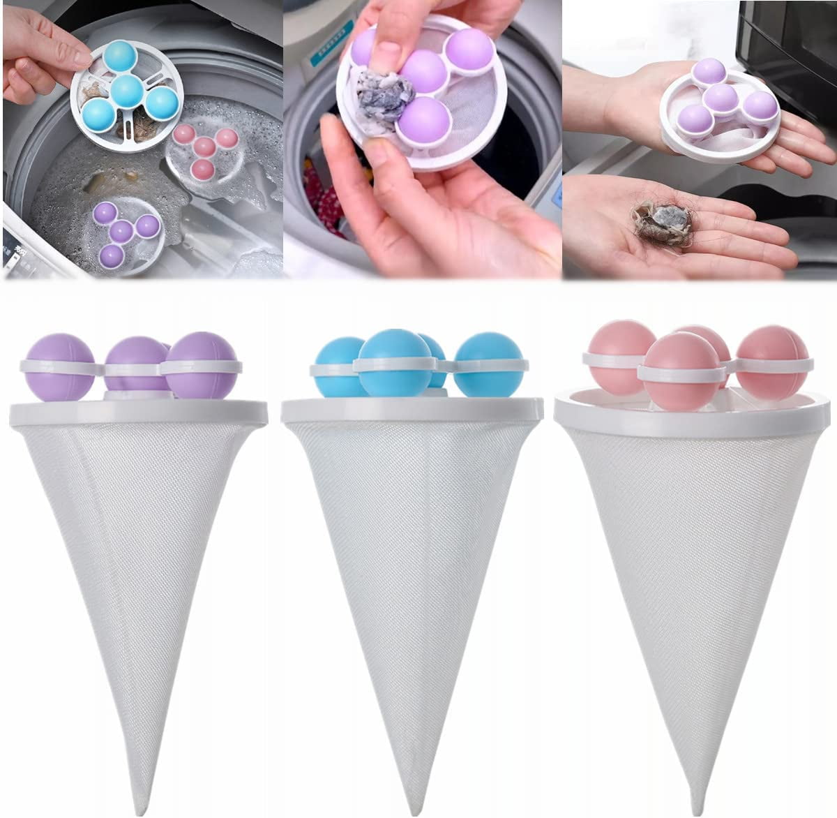 Floating Hair Filtering Mesh Removal, Washing Machine Filter Bag, Pet