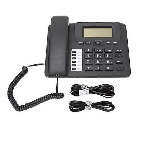 Home Stationary Corded Phone LCD Display Handsfree Caller ID Alarm Clock Fixed Business Telephone for Home Hotel