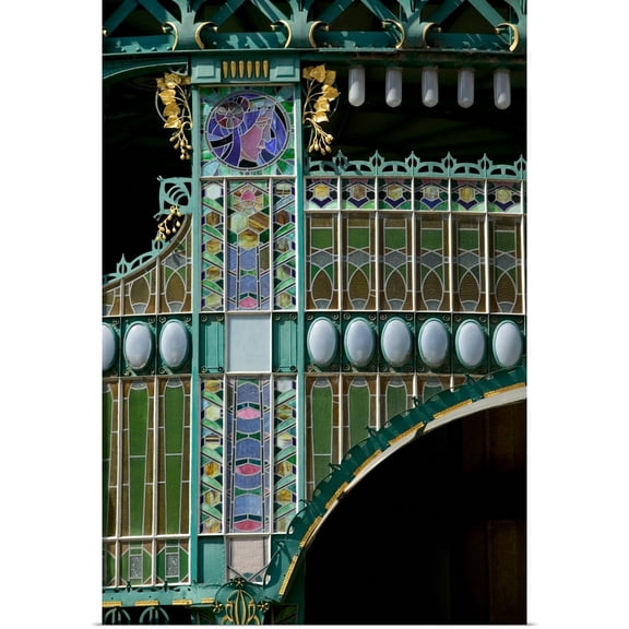 Great BIG Canvas | "Ornamentation on the Art Nouveau style Municipal House, Prague, Czech Republic" Art Print - 32x48