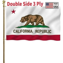 California Flag 3x5 Double Sided Outdoor State Flags Heavy Duty 3 Ply with Durable Canvas Header and Brass Grommets Vivid Colors