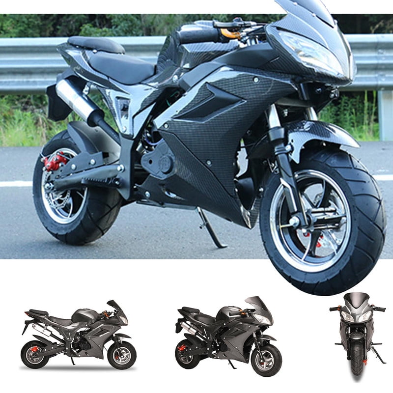 Floseru Dirt Bike 49cc 4 Stroke Pocket Bike, Mini Motorcycle for Kids, Gas Pocket Motorbike with Strong Dual Brake, Gas Power Motocross, Racing Max Speed 25MPH, Dual Headlights,Cool Appearance
