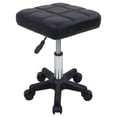 thumbnail image 1 of FURWOO Tabouret Pivotant Carré avec Roues Tabouret Roulant en Cuir PU Hauteur Réglable pour Spa Salon Massage Noir, 1 of 7