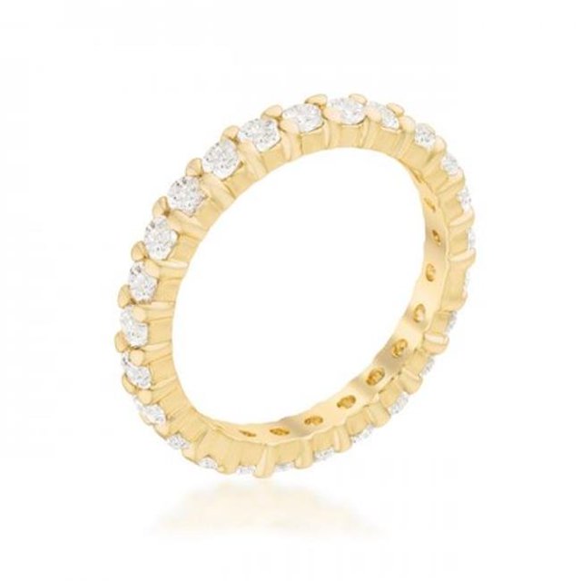 Icon Bijoux R08210G-C01-07 Bande Éternité Zircon Cubique Ton Or, Taille 7