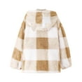 thumbnail image 6 of Mercatoo Flannel Fleece Jacke1 for Girls Plaid Fuzzy Hooded Long Sleeve Kids Winter Coat Zip Up Loose Warm Boys Fall Jacke 1s, 6 of 9