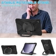 thumbnail image 6 of XYX Tablet Case for Samsung Galaxy Tab A9+ 11.0 inch, 360 Degree Rotating Hand Grip Shockproof Cover with Shoulder Strap, Black, 6 of 7
