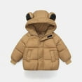 thumbnail image 2 of FAOWME Winter Down Coats For Kids Baby Boys Girls Jacket Cartoon Hoods Outerwear Coffee 3-4 Years, 2 of 4