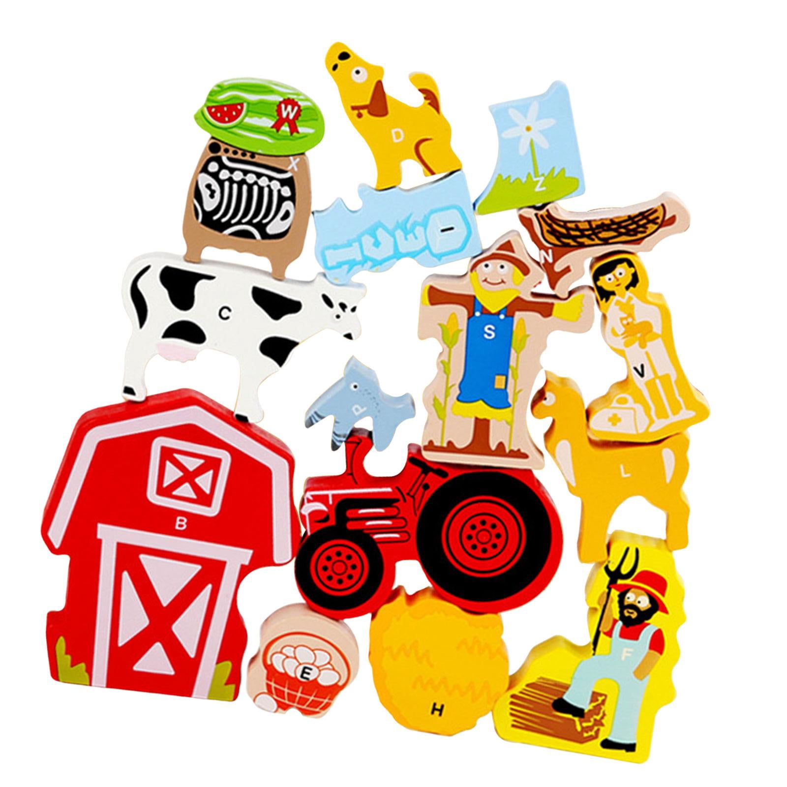 LeeQinersw Balance and Skill Stacking Game Building Balance Training Educational Fine Motor Farmhouse