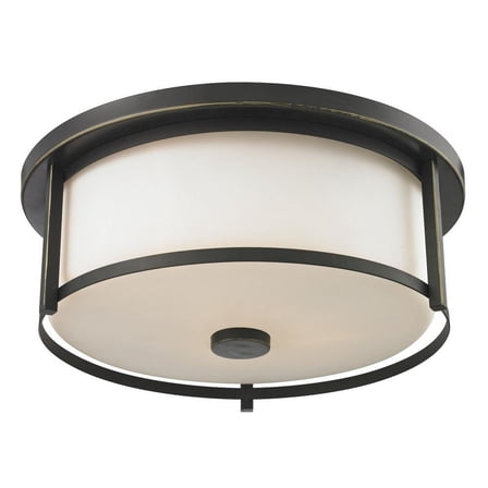 3 Light Flush Mount in Midcentury Style-6.13 inches Tall and 15.75 inches Wide Bailey Street Home 372-Bel-1776924