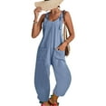thumbnail image 2 of DYMADE Women Solid Color Casual Suspender Jumpsuit Wide Strap Romper, 2 of 4
