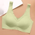 thumbnail image 3 of Nmnitkp Bras for Women Wireless Seamless Bra Solid Color Scalloped Trim Push Up Breathable Jelly Bra Comfortable Everyday Bra for All-Day Wear Green,XL, 3 of 6
