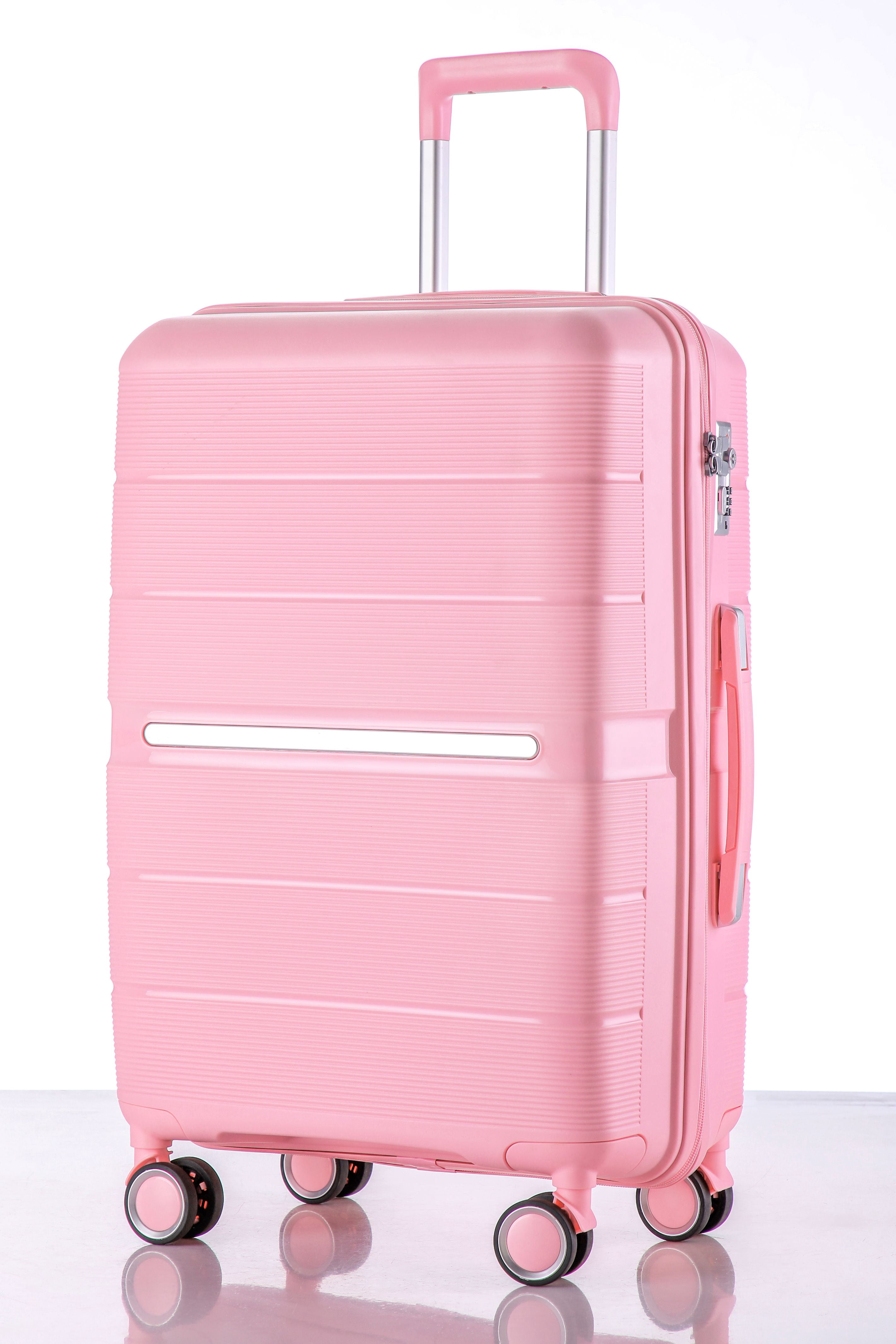 4 Piece Expandable Hardshell Travel Luggage Sets 8 Spinner Wheel Suitcase Wheels TSA Lock Suit Case, PP Lightweight & Durable 8 wheels Upright Suitcase, 14/20/24/28 Inch