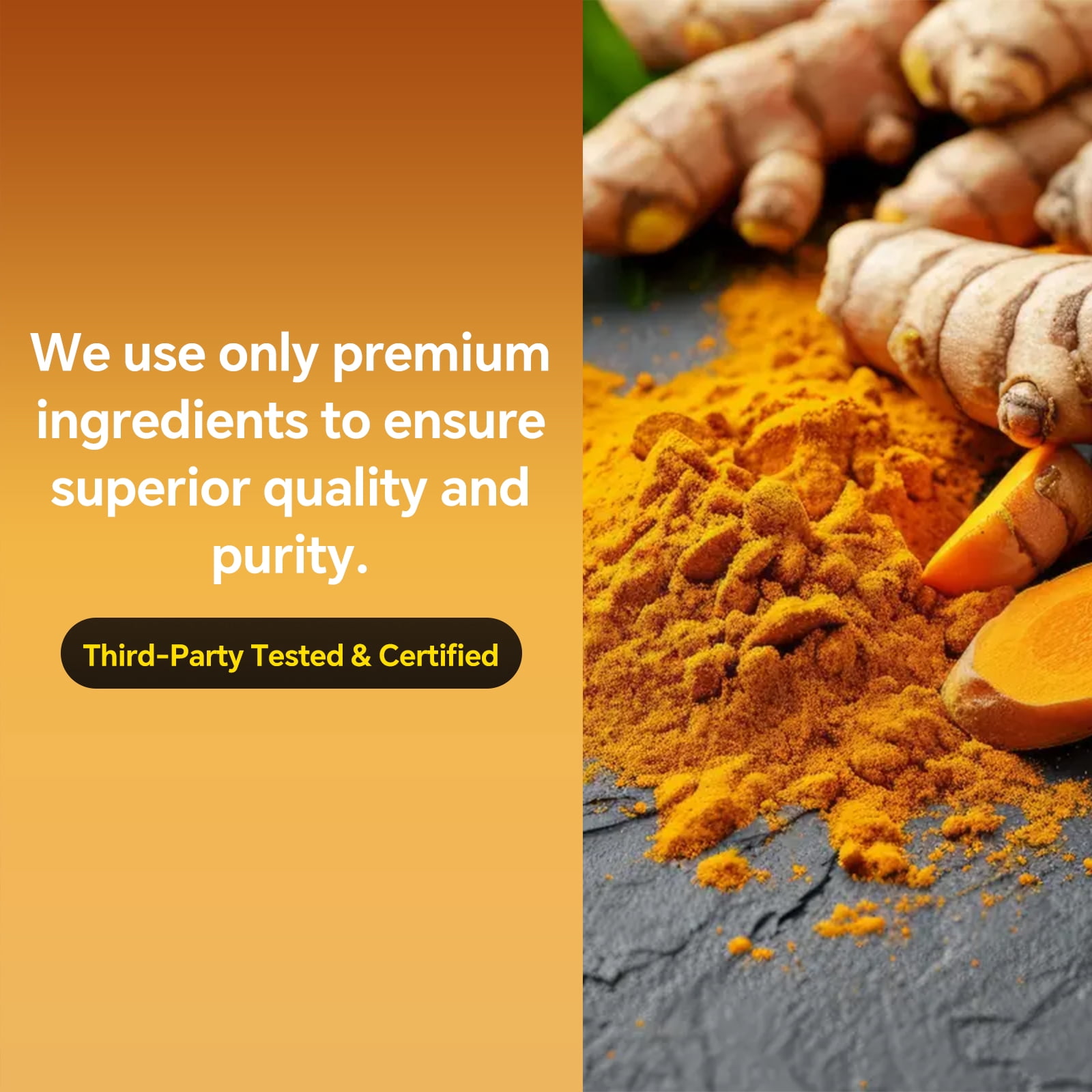 Turmeric Curcumin Supplement BCM-95® Curcuminoids- 600mg Organic Turmeric with Vitamin D3 Per Serving High Absorption-Non-GMO Tumeric Capsules for Joint Support, Bottled in USA - 60 Capsules