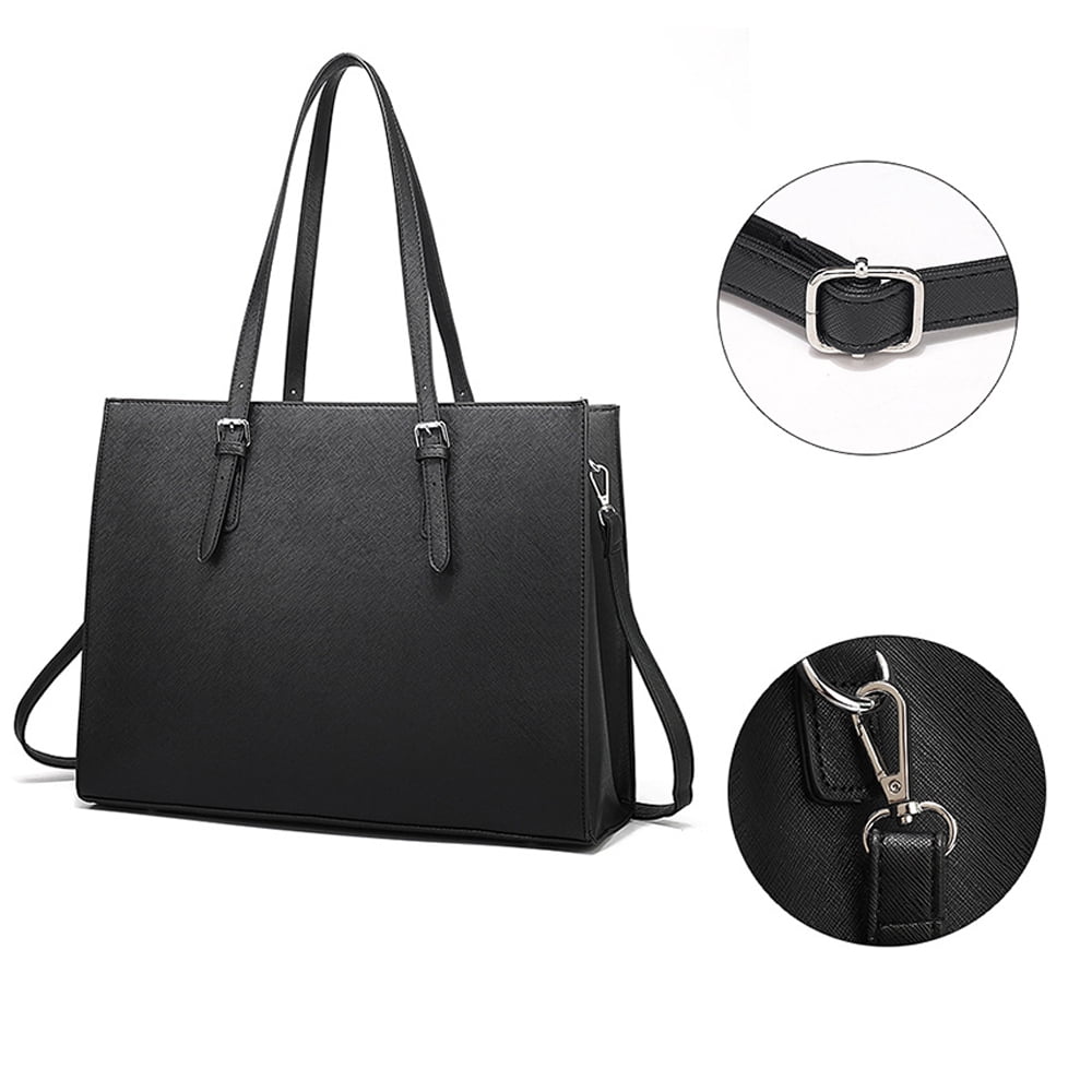 Women Tote Handbag fits 15.6 inches Laptop PU Leather, for Business Work & Travel, Office Shoulder Purse Waterproof Lightweight with Adjustable/Removable Strap